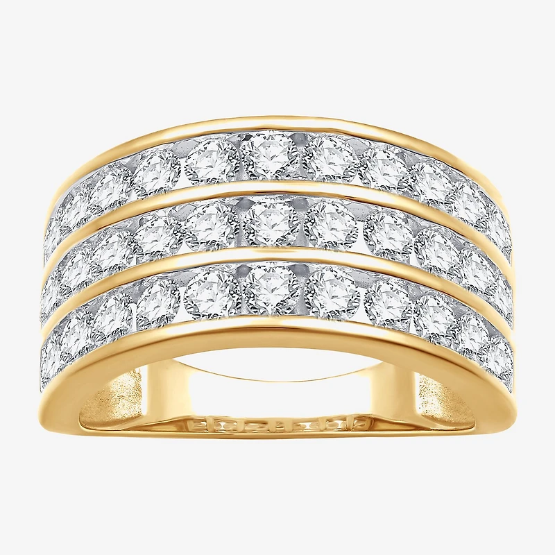 (G, Si1-Si2) Womens 2 CT. T.W. Lab Grown White Diamond 14K Gold Over Silver Band