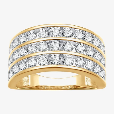 (G, Si1-Si2) Womens 2 CT. T.W. Lab Grown White Diamond 14K Gold Over Silver Band