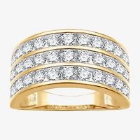 (G, Si1-Si2) Womens 2 CT. T.W. Lab Grown White Diamond 14K Gold Over Silver Band