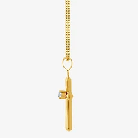 Cross (F/Vs2) Womens 1/10 CT. T.W. Lab Grown White Diamond 14K Gold Over Silver Cross 18 Inch Pendant Necklace