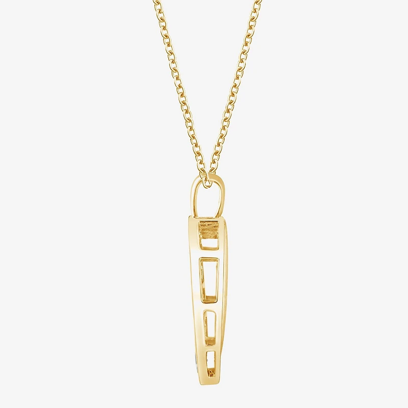 (F, Vs2) Womens 1/2 CT. T.W. Lab Grown White Diamond 14K Gold Over Silver 18 Inch Pendant Necklace
