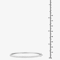 (G, Si1-Si2) Womens 1 CT. T.W. Lab Grown White Diamond Sterling Silver Round Bangle Bracelet