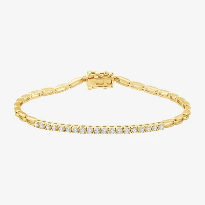 (F, Vs2) Womens 1/2 CT. T.W. Lab Grown White Diamond 14K Gold Over Silver 7 Inch Tennis Bracelet