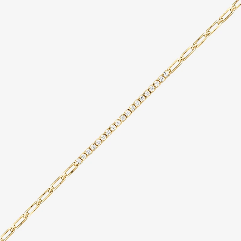 (F, Vs2) Womens 1/2 CT. T.W. Lab Grown White Diamond 14K Gold Over Silver 7 Inch Tennis Bracelet