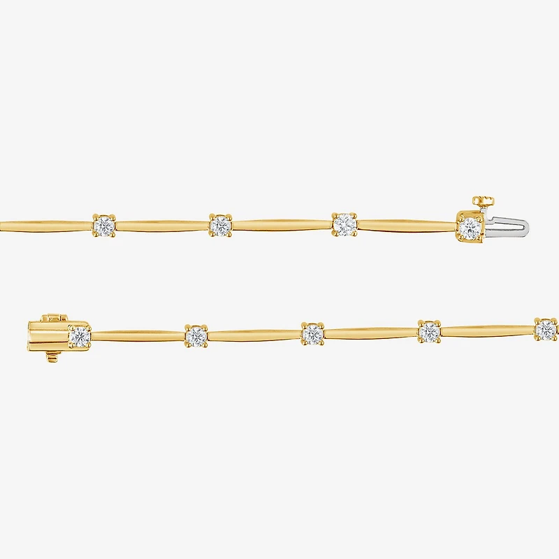(F/Vs2) Womens 14K Gold Over Silver 7 Inch Solid Chain Bracelet