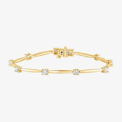 (F/Vs2) Womens 14K Gold Over Silver 7 Inch Solid Chain Bracelet