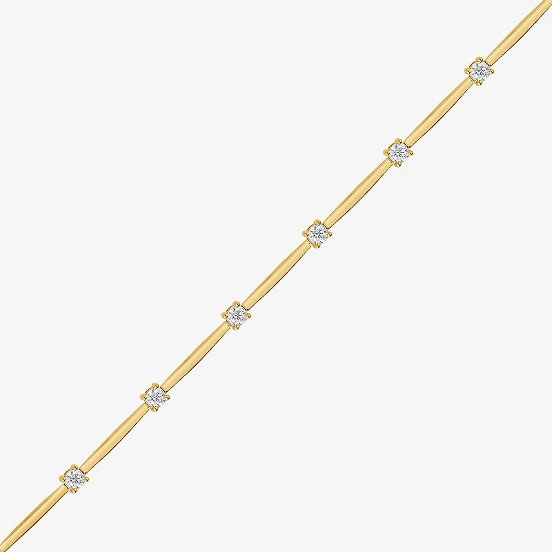 (F/Vs2) Womens 14K Gold Over Silver 7 Inch Solid Chain Bracelet