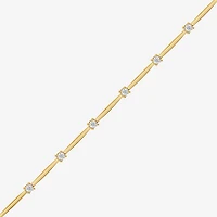 (F/Vs2) Womens 14K Gold Over Silver 7 Inch Solid Chain Bracelet