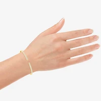 (F, Vs2) Womens 1 CT. T.W. Lab Grown White Diamond 14K Gold Over Silver Bangle Bracelet