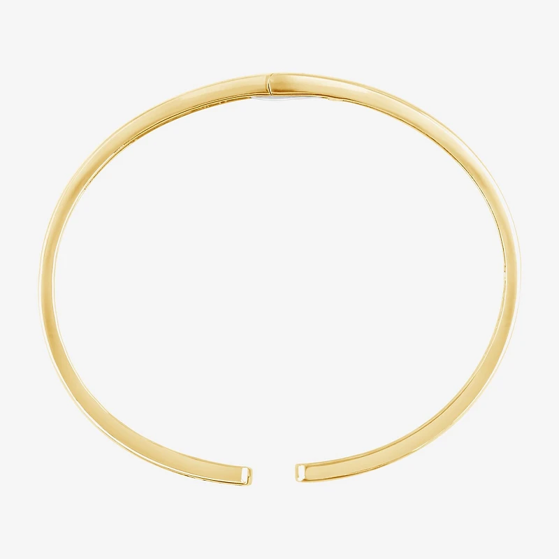 (F, Vs2) Womens 1 CT. T.W. Lab Grown White Diamond 14K Gold Over Silver Bangle Bracelet