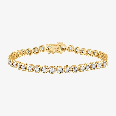 (F, Vs2) Womens 2 CT. T.W. Lab Grown White Diamond 14K Gold Over Silver 7 Inch Tennis Bracelet