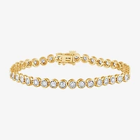 (F, Vs2) Womens 2 CT. T.W. Lab Grown White Diamond 14K Gold Over Silver 7 Inch Tennis Bracelet