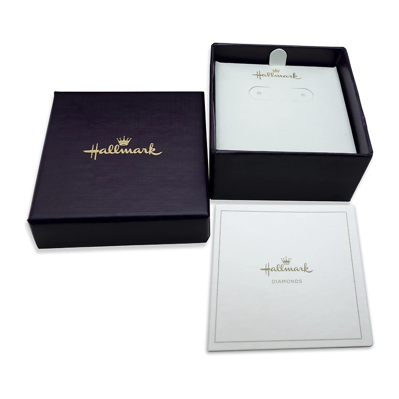 Hallmark Diamonds 1/10 CT. T.W.  Diamond Heart Key Pendant Necklace