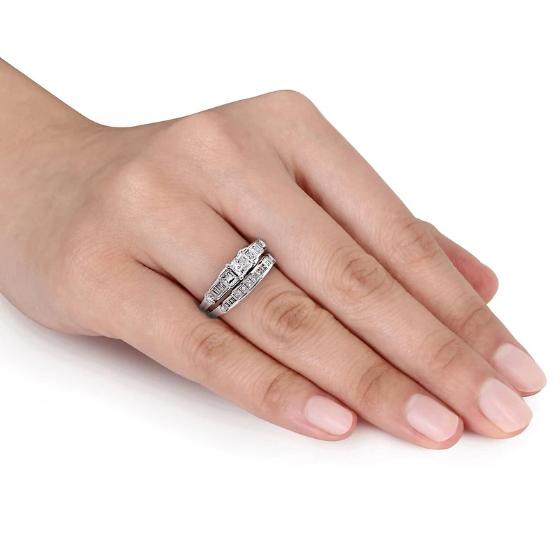 1 CT.T.W. Natural Diamond 14K Gold Bridal Set