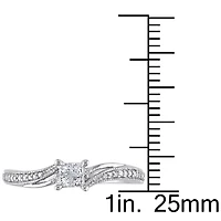 1/5 CT.T.W. Natural Princess Diamond 10K Gold Engagement Ring