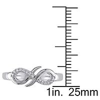 Womens Diamond Accent Natural White Sterling Silver Infinity Cocktail Ring