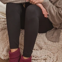 Muk Luks Fleece Lined Womens Comfort Waistband Full Length Leggings