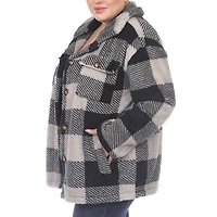White Mark Womens Plus Lightweight Shirt Jacket