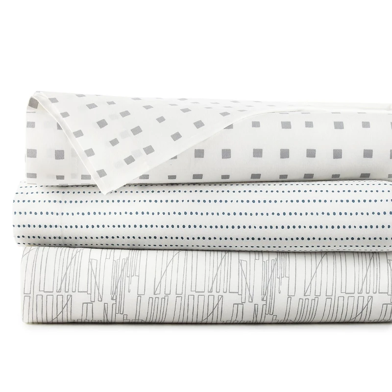 City Scene Cotton Percale 200TC Easy Care Sheet Set