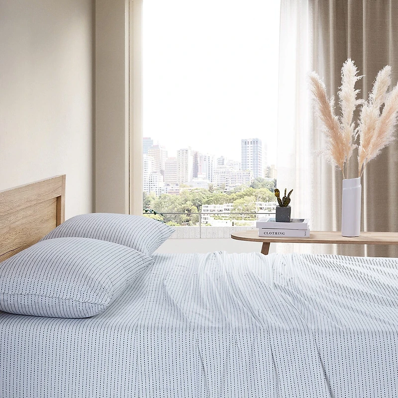 City Scene Cotton Percale 200TC Easy Care Sheet Set