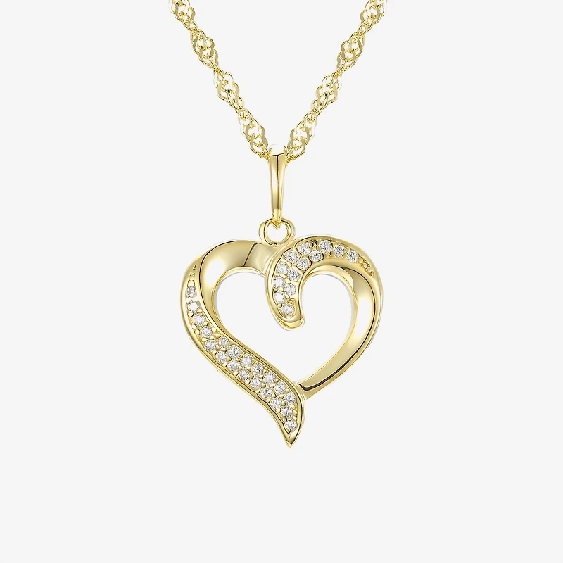 Girls 1/4 CT. Lab Created White Cubic Zirconia 14K Gold Over Silver 16 Inch Pendant Necklace