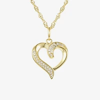 Girls 1/4 CT. Lab Created White Cubic Zirconia 14K Gold Over Silver 16 Inch Pendant Necklace