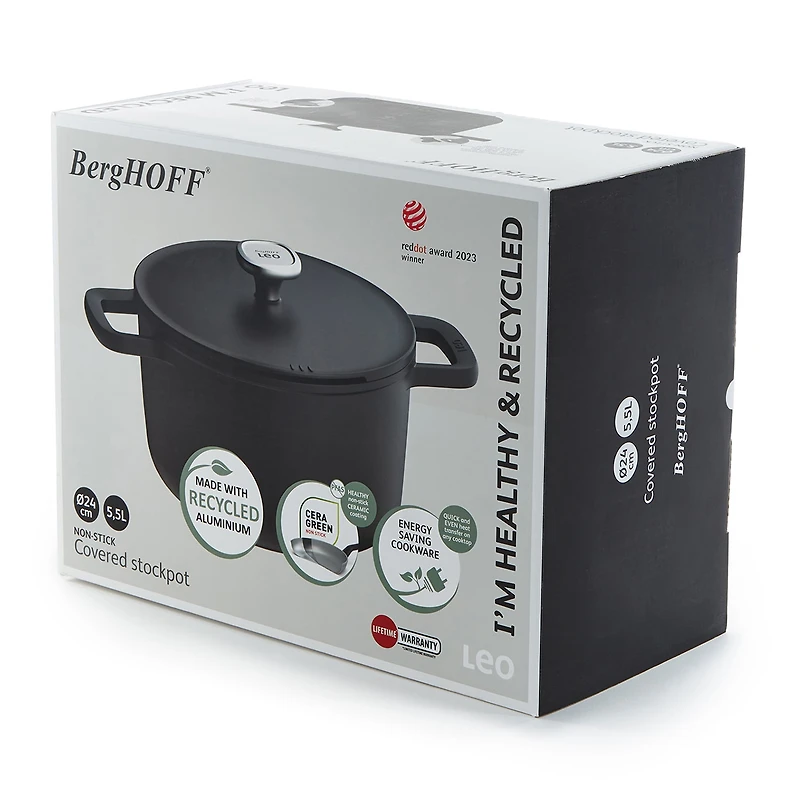BergHOFF Leo Phantom Ceramic -qt. Non-Stick Stockpot