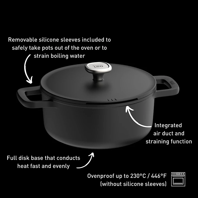 BergHOFF Leo Phantom Ceramic 4.5-qt. Non-Stick Stockpot