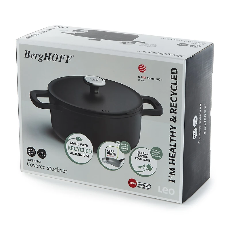 BergHOFF Leo Phantom Ceramic 4.5-qt. Non-Stick Stockpot