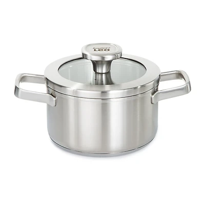 BergHOFF Leo Graphite Recycled 18/10 Stainless Steel 1.7-qt. Stockpot with Glass Lid