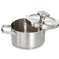 BergHOFF Leo Graphite Recycled 18/10 Stainless Steel 1.7-qt. Stockpot with Glass Lid