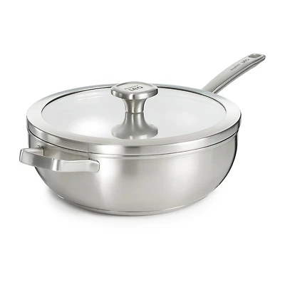 BergHOFF Leo Graphite Recycled 18/10 Stainless Steel 11" Wok with Glass Lid