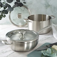 BergHOFF Leo Graphite Recycled 18/10 Stainless Steel 11" Wok with Glass Lid