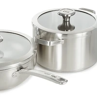 BergHOFF Leo Graphite Recycled 18/10 Stainless Steel 11" Wok with Glass Lid