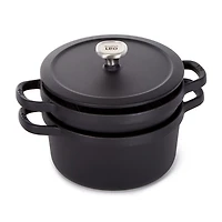 BergHOFF Leo Graphite Enamel Cast Iron 10.25" Round Grill Pan