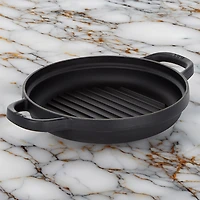 BergHOFF Leo Graphite Enamel Cast Iron 10.25" Round Grill Pan