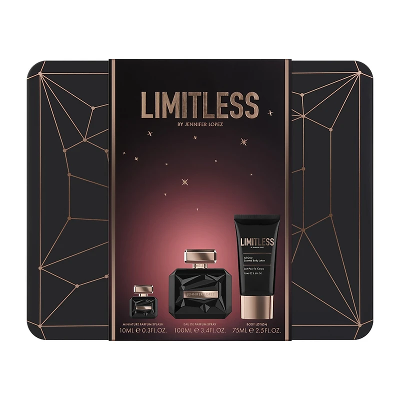 JENNIFER LOPEZ Limitless 3.4 Oz Eau De Parfum 3-Pc Gift Set ($107 Value) Perfume Set