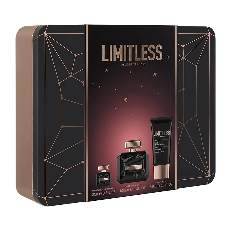 JENNIFER LOPEZ Limitless 3.4 Oz Eau De Parfum 3-Pc Gift Set ($107 Value) Perfume Set