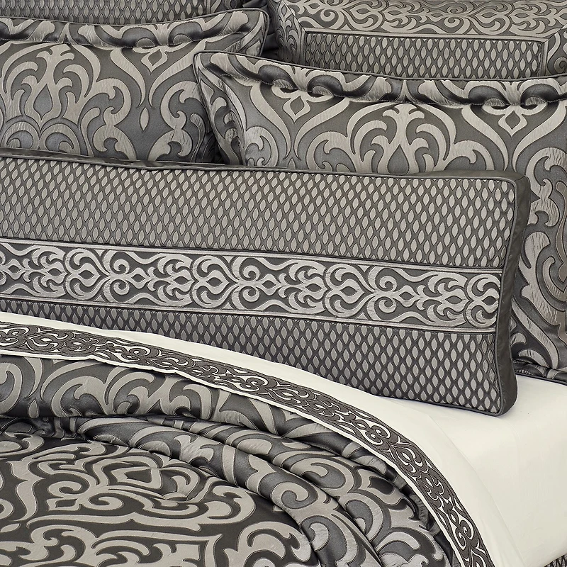 Queen Street Blythe Silver Rectangular Throw Pillow