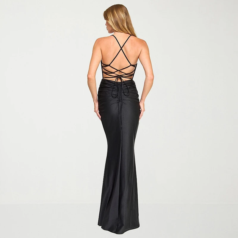 City Triangle Womens Juniors Sweetheart Neck Short Sleeve Spaghetti Straps Sequin Bodycon Dress