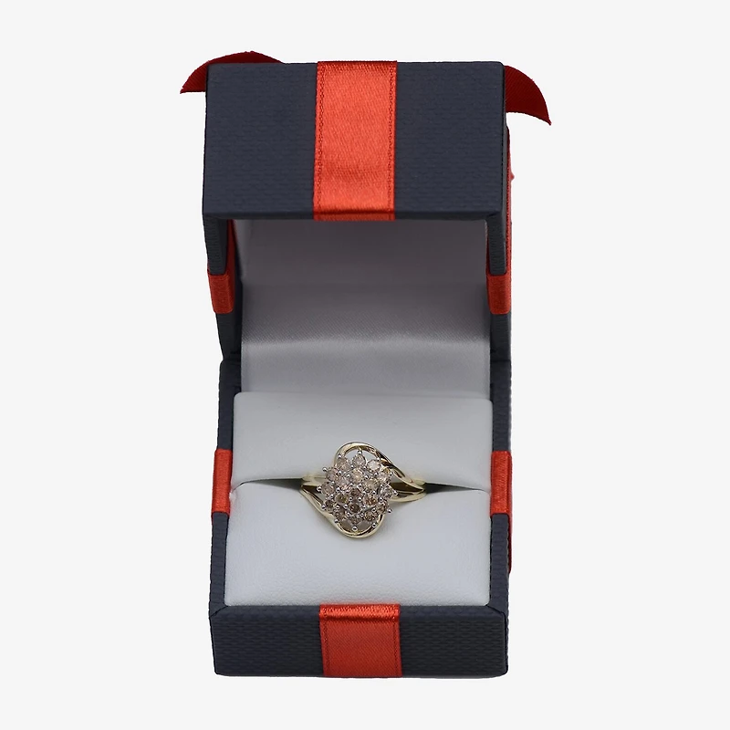 (I, I2) Womens 1 CT. T.W. Lab Grown White Diamond 10K Gold Cluster Cocktail Ring