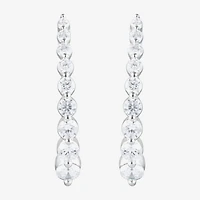 (F/Si2) Womens 1 CT. T.W. Lab Grown White Diamond 10K Gold 21.6mm Hoop Earrings