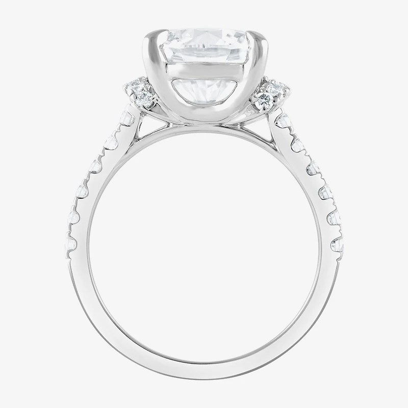 Signature By Modern Bride (F / Vs2) Womens 4 1/2 CT. T.W. Lab Grown White Diamond 14K Gold Round Side Stone Engagement Ring