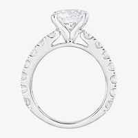 (F / Vs2) Womens 5 CT. T.W. Lab Grown White Diamond 14K Gold Round Side Stone Engagement Ring