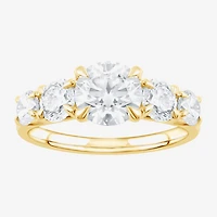 (F / Vs2) Womens 3 CT. T.W. Lab Grown White Diamond 14K Gold Round 5-Stone Engagement Ring