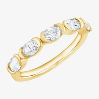 (F / Vs2) Womens 1 CT. T.W. Lab Grown White Diamond 10K Gold 5-Stone Band
