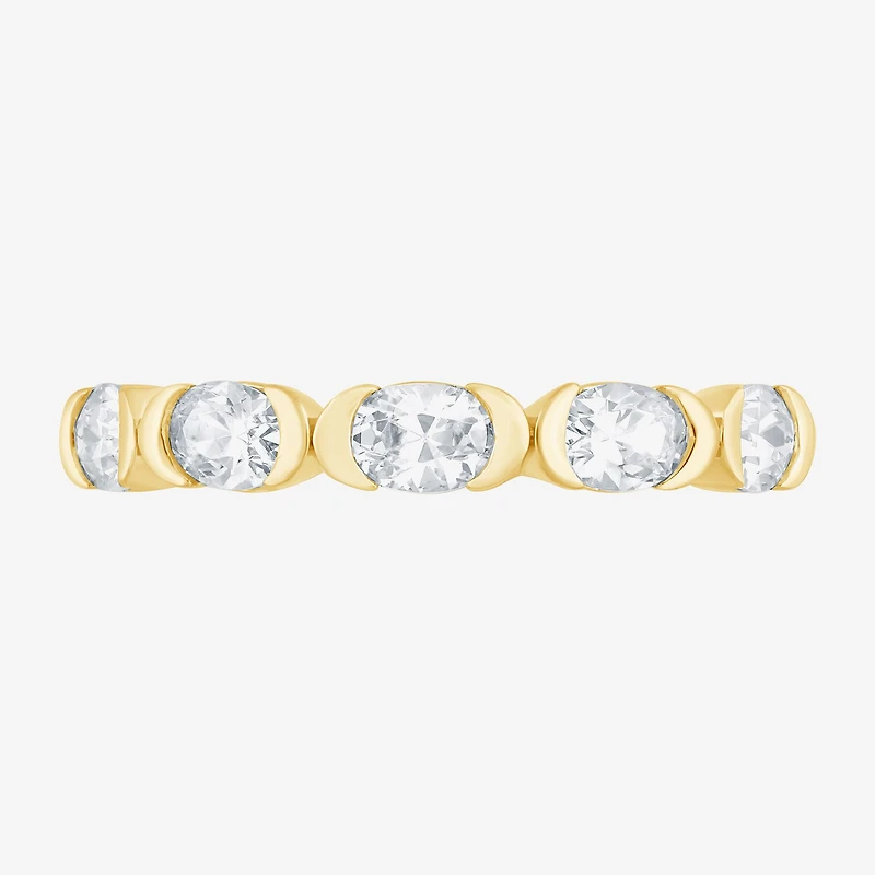 (F / Vs2) Womens 1 CT. T.W. Lab Grown White Diamond 10K Gold 5-Stone Band