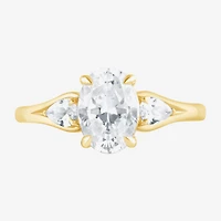 Love Lives Forever (F / Vs2) Womens 1 3/4 CT. T.W. Lab Grown White Diamond 10K Gold Oval 3-Stone Engagement Ring