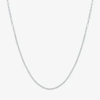 Yes, Please! Womens White Sapphire Sterling Silver 16 Inch Tennis Necklace