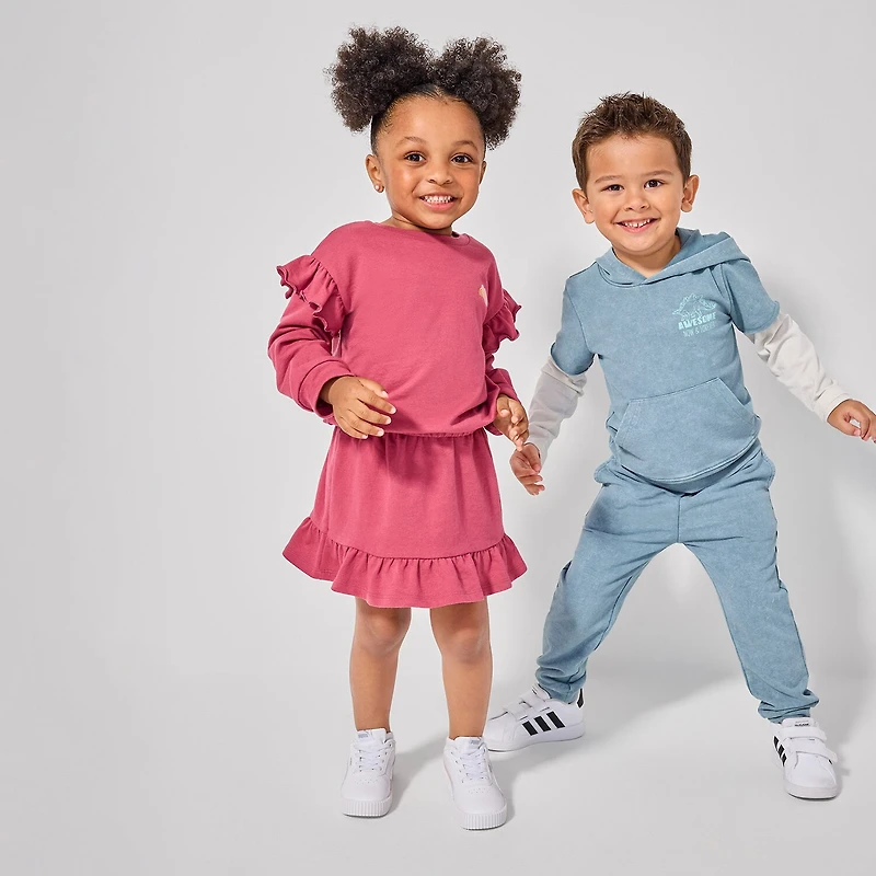 Okie Dokie Toddler & Little Girls Round Neck Long Sleeve T-Shirt